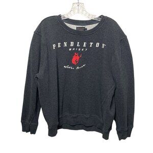 Pendleton Whisky Let'er Buck Crewneck Sweatshirt XL Dark Gray Graphic Pullover